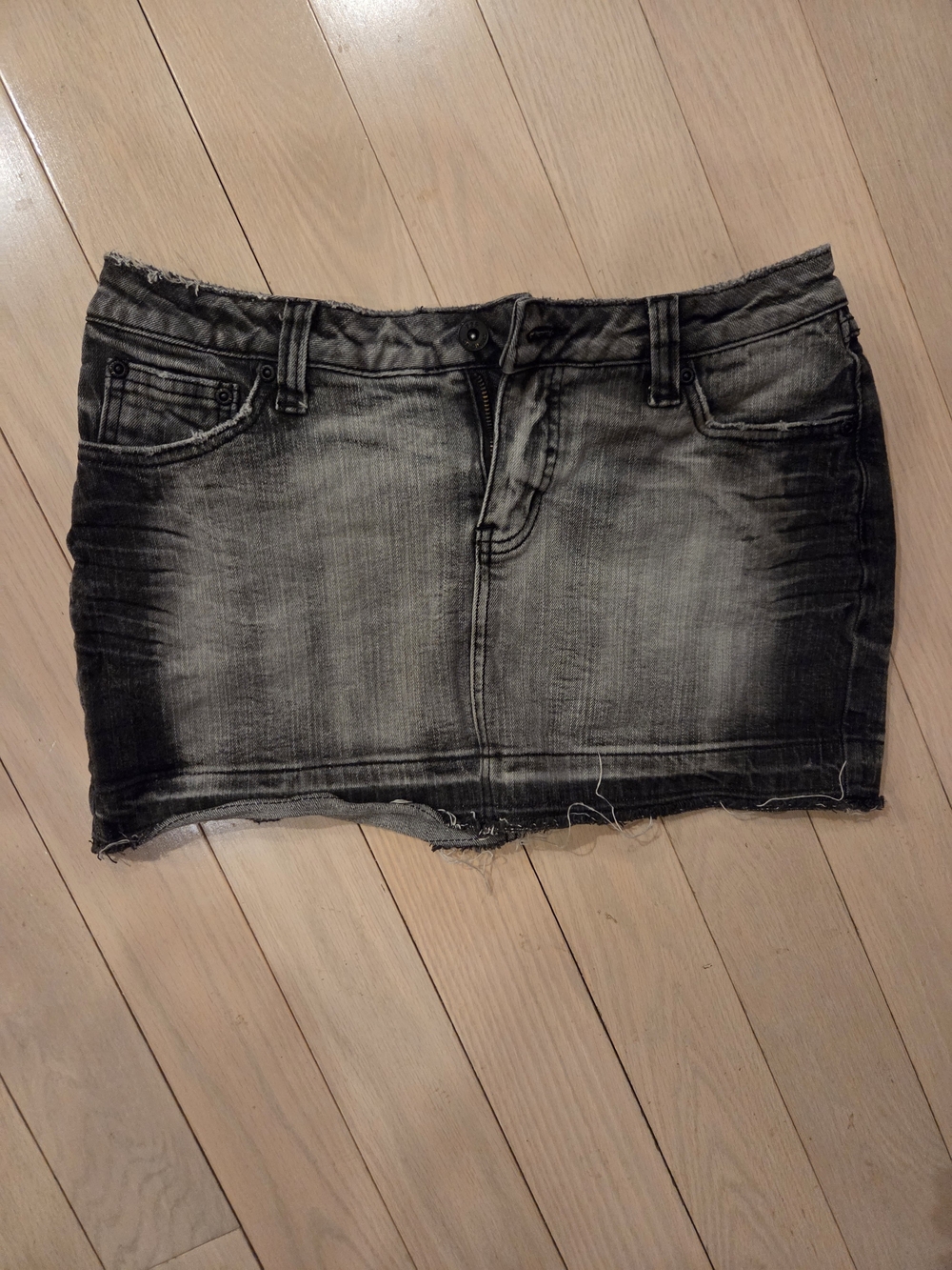 Vintage Black Embellished Denim Mini Skirt - Women - Picture 2 of 4